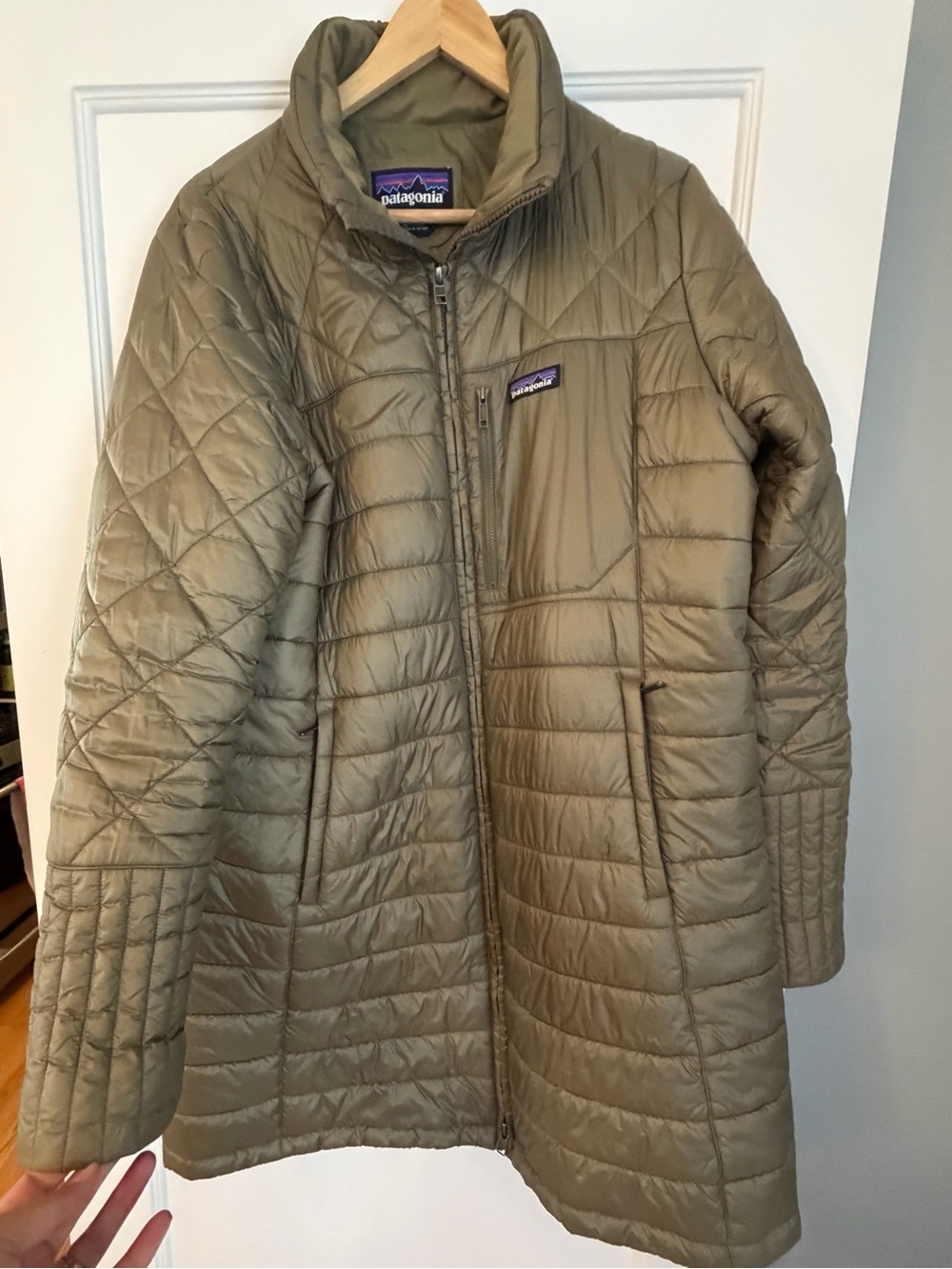 Patagonia Women's Olive Quilted Puffer Coat